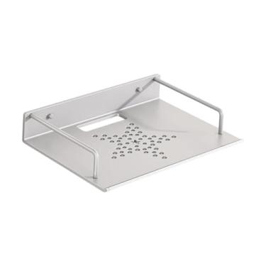 Imagem de KiBcsLic Suporte de parede para projetor, suporte para projetor, modem, roteador multifuncional, de parede para alto-falante, quarto, banheiro, Prata, 33.5x21cm