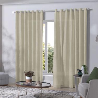 Imagem de Cortina Duplex Mônaco Com Forro 4,20x2,80m Areia- Bella Janela