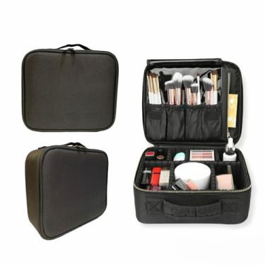 Imagem de Maleta de Maquiagem Profissional Preta Com Divisórias Make BL1110 P - 
