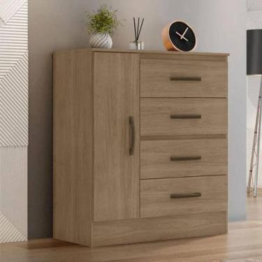 Imagem de Gaveteiro Com 4 Gavetas 1 Porta Rancharia Carvalho Oak