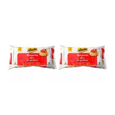 Imagem de Kit margarina para folhados 2kg com 2 unidades - amelia