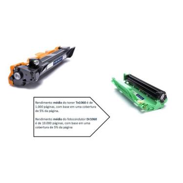 Imagem de Kit toner Tn1060 + Dr1060 DCP1512 HL1112 HL1202 HL1212W Envio Imediato