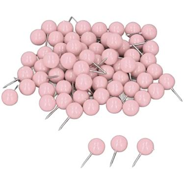 Imagem de KIMISS 100pcs Pinos de Mapa de Mapas - Pinos de Marcação de Deco para Placas de Cortiça, Aço e Plástico, Ideais para Rotas de Viagem, Pontos de Interesse e Muito Mais (Rosa)