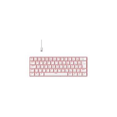 Imagem de Teclado Mecânico Gamer Hyrax Thunder HCK61, LED Vermelho, Switch Red, 100% anti-ghosting, ABNT2, Branco - HCK61W-RED-LED