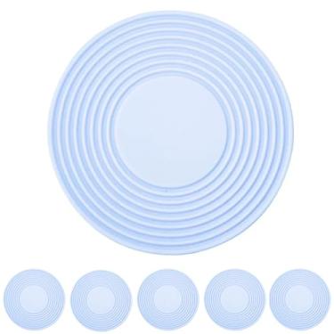 Imagem de 6 peças empilhador de caneca de café, acessórios de armazenamento de copo, porta-copos de silicone, armários de cozinha expansível e organizador empilhável, economize espaço para armário e despensa