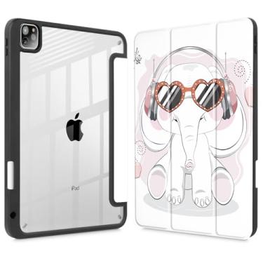 Imagem de Tuiklol Capa para iPad Pro de 11 polegadas M2 2022 geração 4ª geração - Suporte de lápis embutido à prova de choque, capa traseira transparente transparente adequada para iPad 11 polegadas 2021 2020