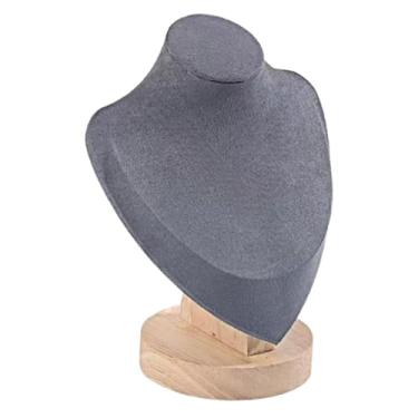Imagem de APLVFFZH Expositor de joias, busto, colar, pingente, suporte, elegante, colar de madeira, manequim para espaço comercial, loja de varejo, meninas, S