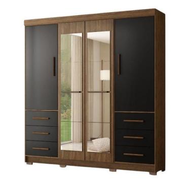 Imagem de Guarda-Roupa Estrela - 4 Portas 6 Gavetas Espelho MDP - Móveis Marafom