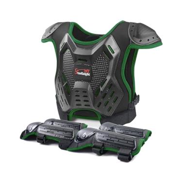 Imagem de StarknightMT Equipamento de bicicleta suja infantil - Equipamento protetor de motocicleta juvenil ATV protetor de tórax motocross armadura terno para meninos meninas mountain bike ciclismo, verde