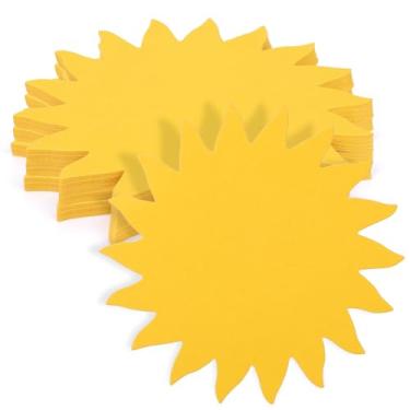 Imagem de 120pc Recortes de Papel de Sol, Papel Cartão Dourado em Formato Sol Recorte Dupla Face Decoração Boletim para Artesanato Faça Você Mesmo em Sala Aula Decoração Parede para Festa