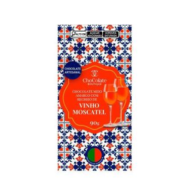 Imagem de Chocolate Boutique Meio Amargo com Recheio de Vinho Moscatel - 90g