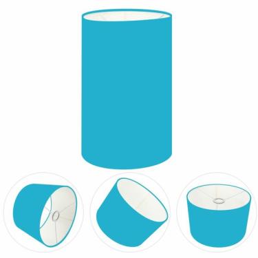 Imagem de Cúpula Abajur Cilíndrica Cp-8002 Ø13x30cm Azul Turquesa
