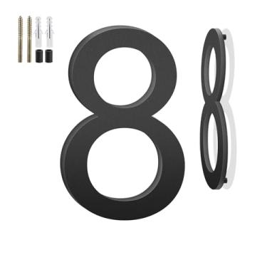 Imagem de Números de casa flutuantes de 10 cm e letras de metal para placas externas, números de casa para fora, letras de endereço de alumínio e números para porta, caixa de correio, jardim, perfeito para casa