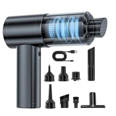 Imagem de Aspirador de pó de carro – 12500Pa aspirador de teclado sem fio, espanador de ar, soprador recarregável para colchão, casa, sofá, mesa, detalhes de caminhão, carpete, teclado, computador, veículo