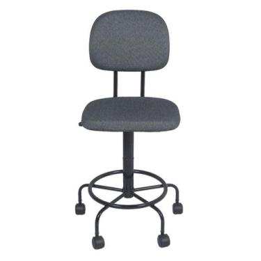 Imagem de Cadeira Caixa Alta L Duplo Base Semi Tecido Cinza - Sintonia Flex