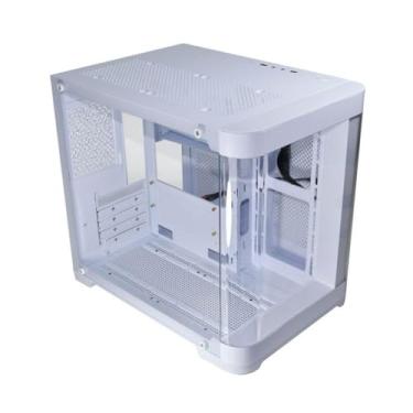 Imagem de Gabinete Gamer K-Mex Aquário Curva CG-01AG - Mid Tower, USB 2.0x2, Painel de Acrílico e Lateral de Vidro - Branco