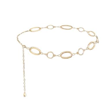 Imagem de Cinto de corrente de cintura feminino anel circular de metal corrente de metal plus size dourado cinto de corrente moderna joia de cintura para vestido, One Size, Liga metálica, Sem Pedra Preciosa