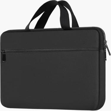 Imagem de Bolsa para laptop de 15,6 polegadas, maleta durável, capa protetora para computador com bolso frontal, capa para laptop resistente à água compatível com HP, Dell, Lenovo, Asus, preta