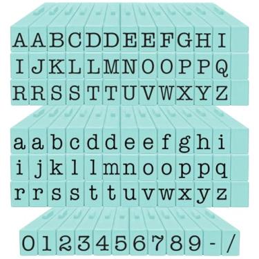 Imagem de Pegz Clickable - Carimbos alfabetos conectáveis fonte de máquina de escrever americana, maiúsculas, minúsculas e números, tamanho médio, 90 peças