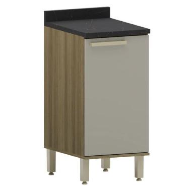 Imagem de Balcão de Cozinha Com Tampo 40cm Nádia Mocca/Avelã L01 - Mpozenato, Mo
