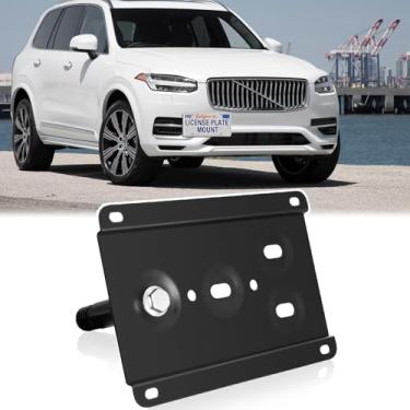Imagem de Suporte de placa de carro para para-choque dianteiro compatível com Volvo XC90 2015-2023 Volvo XC40 2019-2023 sem broca gancho de reboque frontal moldura de placa de carro kit de montagem de suporte