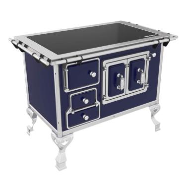 Imagem de Fogão A Lenha Venâncio Tradicional Nº2 Vitroceramico Azul Saída Direito Porta Dupla 47362