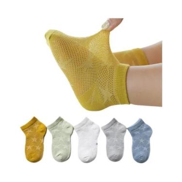 Imagem de Conjunto De 5 Pares De Meias Curtas De Malha Fina Para Meninos E Menin