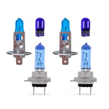 Imagem de Kit Lampada Farol Alto/Baixo H1 H7 T10 Vidro 12V Lanterna