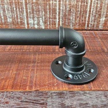 Imagem de Puxador Duplo Ferro Fundido  Preto Fosco 290mm - MaximaMetais