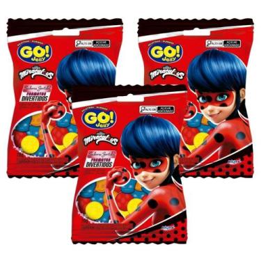 Imagem de Kit 3 Bala Go! Jelly Miraculous Sabores Sortidos 70g - Go Jelly