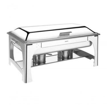 Imagem de Rechaud Tramontina Retangular Inox Banho Maria Tampa Removível Com Fogareiro Cuba Gn 1-2 8,4 L