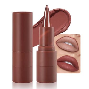 Imagem de AMY'S DIARY Delineador de lábios fosco, maquiagem de batom, lápis labial fosco com ponta de precisão, longa duração até 24 horas, delineador labial fosco à prova de manchas à prova de manchas à prova