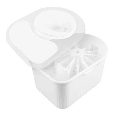 Imagem de Limpador de frutas, tigela de plástico portátil para limpeza de frutas, lavadora de vegetais rotativa compacta de grande capacidade, dispositivo de limpeza de frutas com cerdas macias, lavadora de