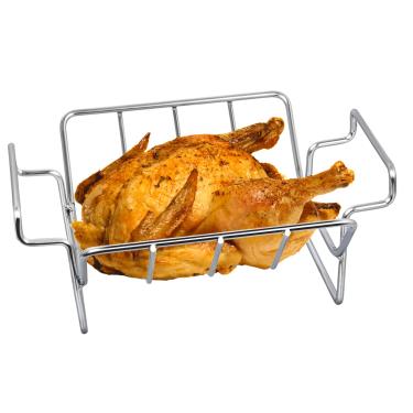 Imagem de Burly grill Rack de peru para torrar ovo verde grande, rack de costela para fumar peru defumador assadeira de aço inoxidável para ovo verde grande e Kamado Joe Pit Boss