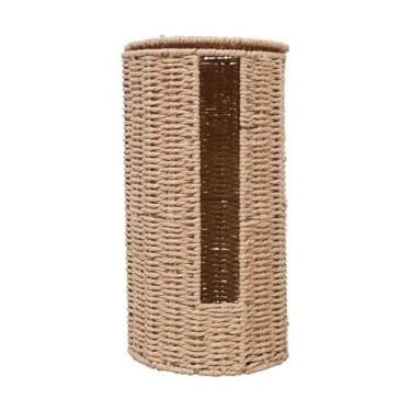 Imagem de YWJLQH Cesta de armazenamento de imitação de vime, recipiente funcional para cesto de roupa suja, organizador de banheiro para cozinha, roupas, sapatos e