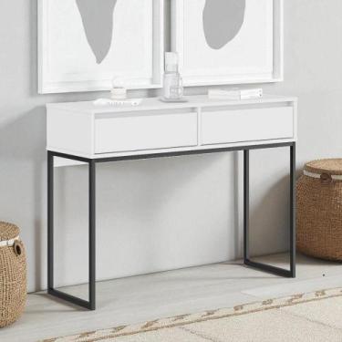 Imagem de Aparador Buffet Rio 2 Gavetas Para Sala 90 cm Branco - CASA H