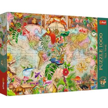Imagem de Trefl Qualidade Premium Plus - Hora do quebra-cabeça do chá: mapa do mundo antigo - 1000 peças, série de imagens nostálgicas, para adultos e crianças a partir de 14 anos