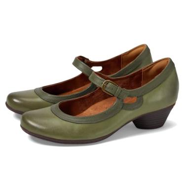 Imagem de SHODENSE Sapatos femininos retrô salto grosso Mary Jane bico redondo tira no tornozelo vestido sandálias salto bloco médio Mary Janes dois tons fivela fosca retrô conforto casamento escritório