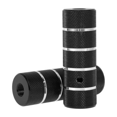 Imagem de Partuto 2 peças de pinos de bicicleta antiderrapantes de liga de alumínio 110 mm de comprimento com padrão de quatro listras para bancos traseiros de bicicleta suportes de pedal de ciclismo eixos de 9