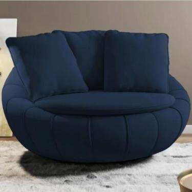 Imagem de Poltrona Sfera Base Giratória - Élpis Móveis - Molufan, Azul