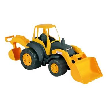 Imagem de Trator Carregadeira Retroescavadeira Grande Sl500t Homeplay, Amarelo