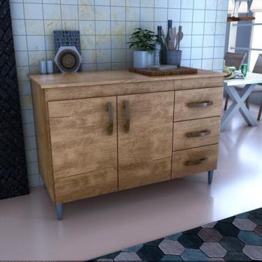 Imagem de Balcão Gabinete de Pia sem Tampo 118cm X 80cm Karina - Móveis Bosi