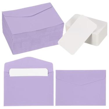 Imagem de PATIKIL Conjunto de 100 mini envelopes com cartões em branco, 11,4 x 8 cm cartões de notas e envelopes em branco para presente de casamento, convite de formatura, feriado, dia de Ação de Graças, Natal