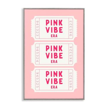 Imagem de Stupell Industries Pink Vibe Era Tickets Gray Framed Giclee Art, design por Lettered and Lined, 76 x 50 cm