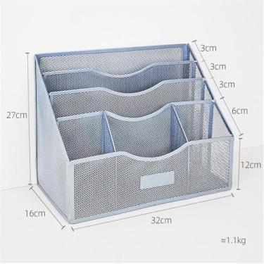 Imagem de Organizador de arquivos de mesa Organizador de pasta arquivo vertical, classificador arquivos para documentos revistas em papel(Preto)