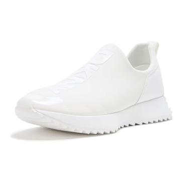 Imagem de DKNY Tênis feminino Nallen Slip on com logotipo, Branco, 37