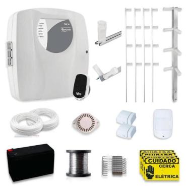 Imagem de Kit Cerca Elétrica com Alarme Genno 70 Metros com 3 Sensores