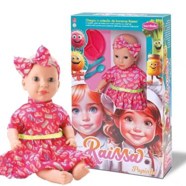 Imagem de Boneca Infantil Raissa Papinha 42cm Bebê Bambola Brinquedos