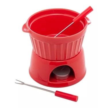 Imagem de Fondue Porcelana 04 Pçs Alpes Vermelho 400 Ml