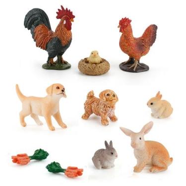 Imagem de Conjunto de bonecos de animais de fazenda em miniatura, 3 peças de bri